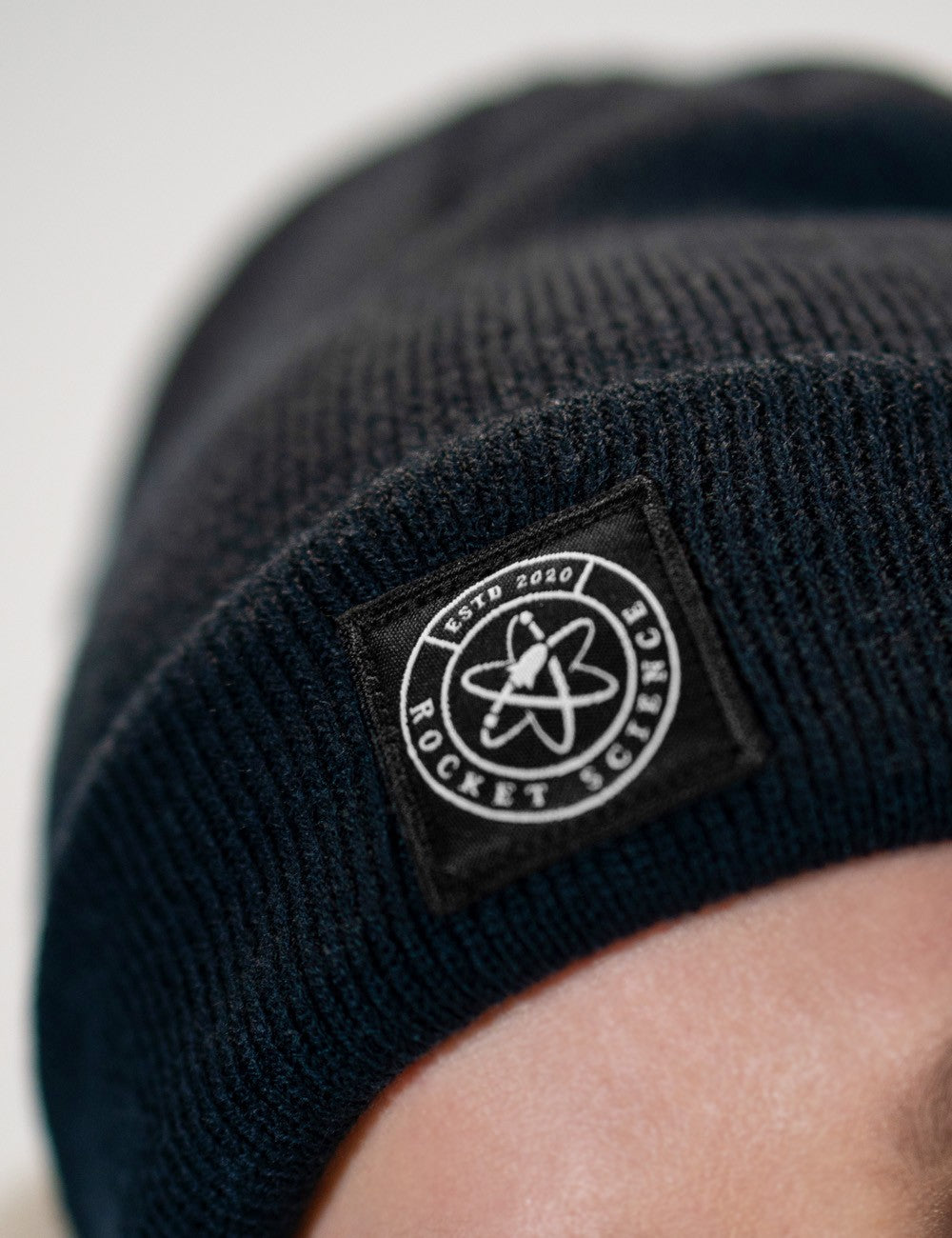 Black Heavy Knit beanie with Rocket Science logo